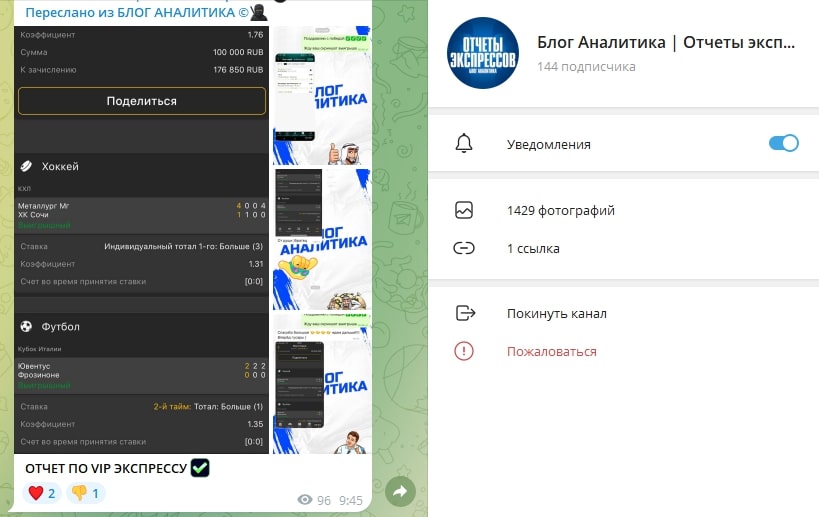 Блог Аналитика телеграм пост